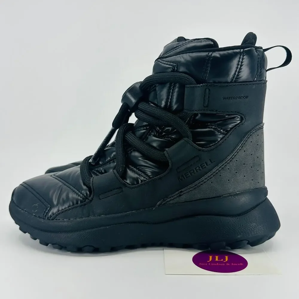 Merrell Women's Cloud Puff Lace Polar Waterproof Snow Boots Black J003614 Size 6